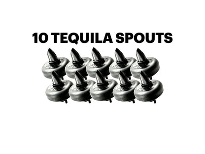 10 pack of Tequila Spouts by Pure Pour with Covers for Fluted Bottles