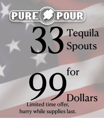 33 Tequila  Pour Spouts for Fluted Bottles for $99.00