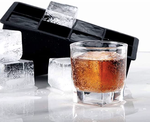 Rechishre Ice Cube Trays Silicone Large Square Ice Cube Molds for Whiskey and Cocktails Keep Drinks Chilled Reusable and BPA Free (2pc/pack)